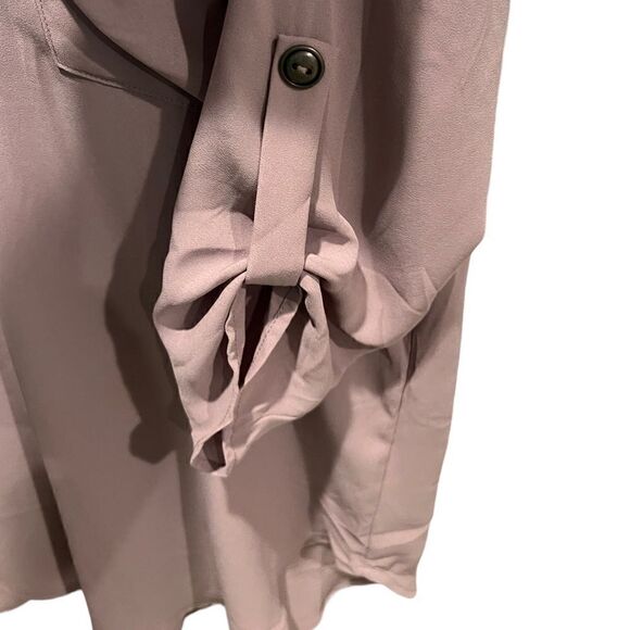 Lush NWT lilac/grey sheer tunic blouse small with v-neck - Picture 2 of 8